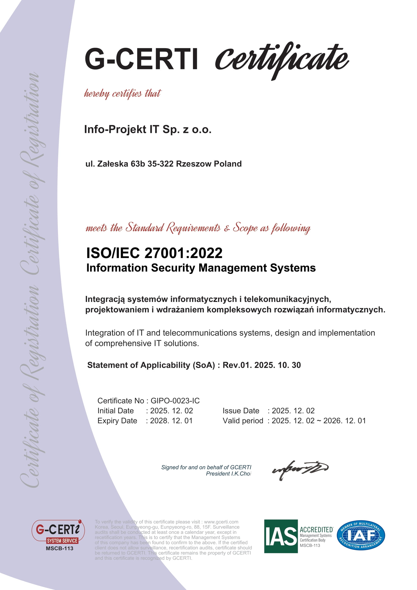 We received the ISO 27001:2022 certificate!